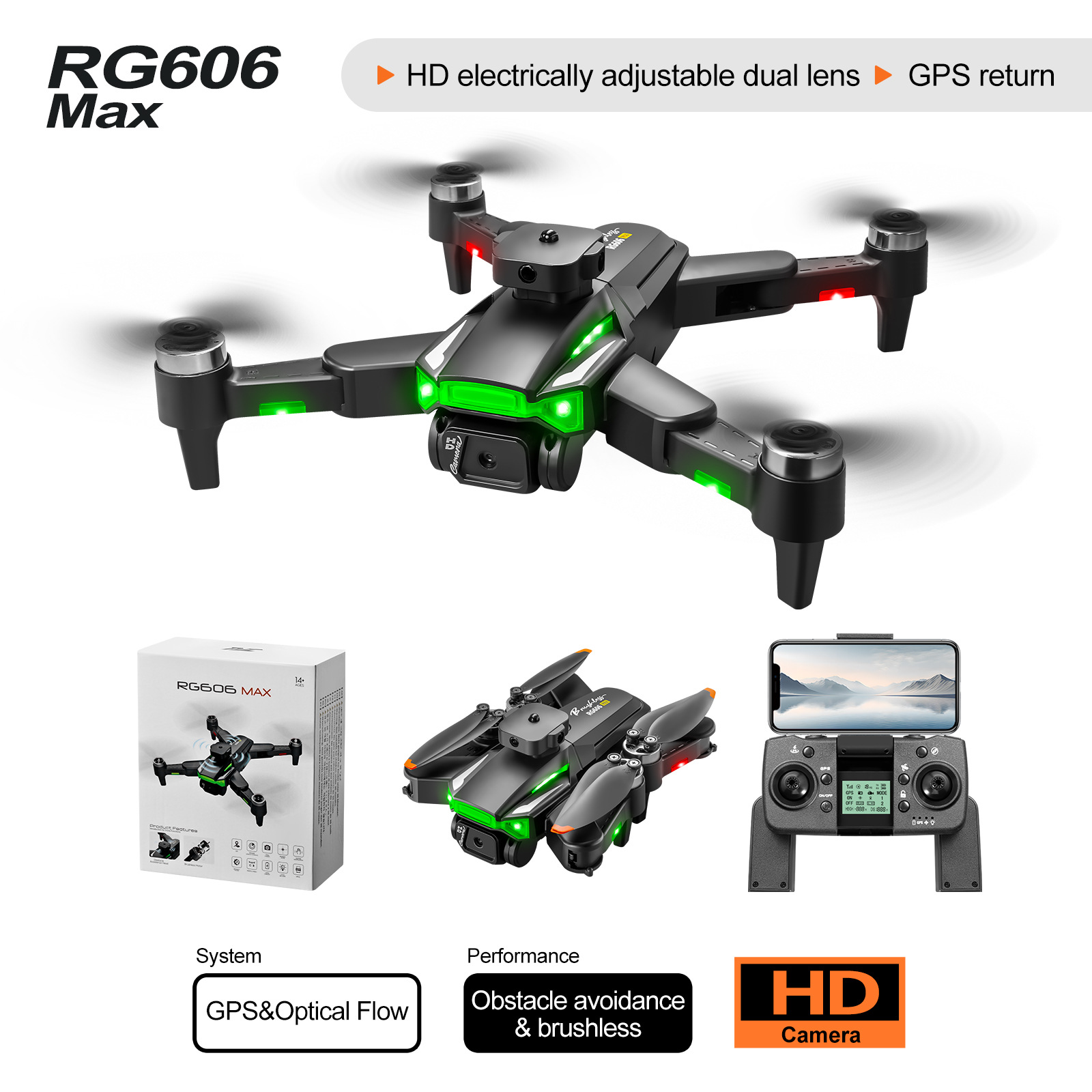 Rc Helicopter Large - RG606MAX Drone 8K Professional HD Camera