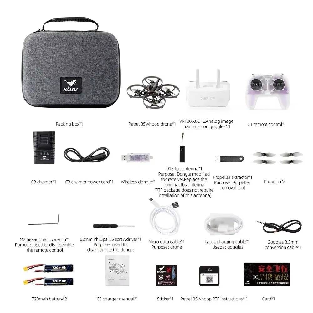 HGLRC Petrel 85 Whoop 2 Inch/8 - đánh giá và giá Rc Helicopter Gas