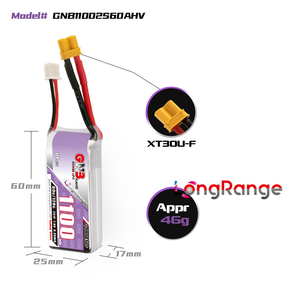 GNB 1100mAh 2S 3S 4S 6S 60C/12 - đánh giá và giá Rc Helicopter Battery