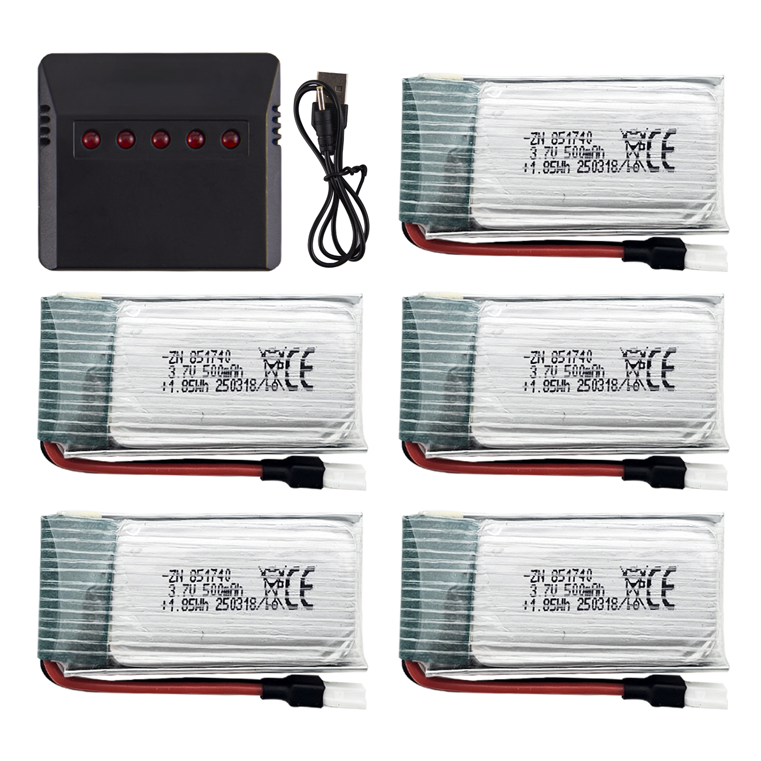5Pcs 3.7V 500mAh LiPo Batterie - đánh giá và giá Rc Helicopter Charger